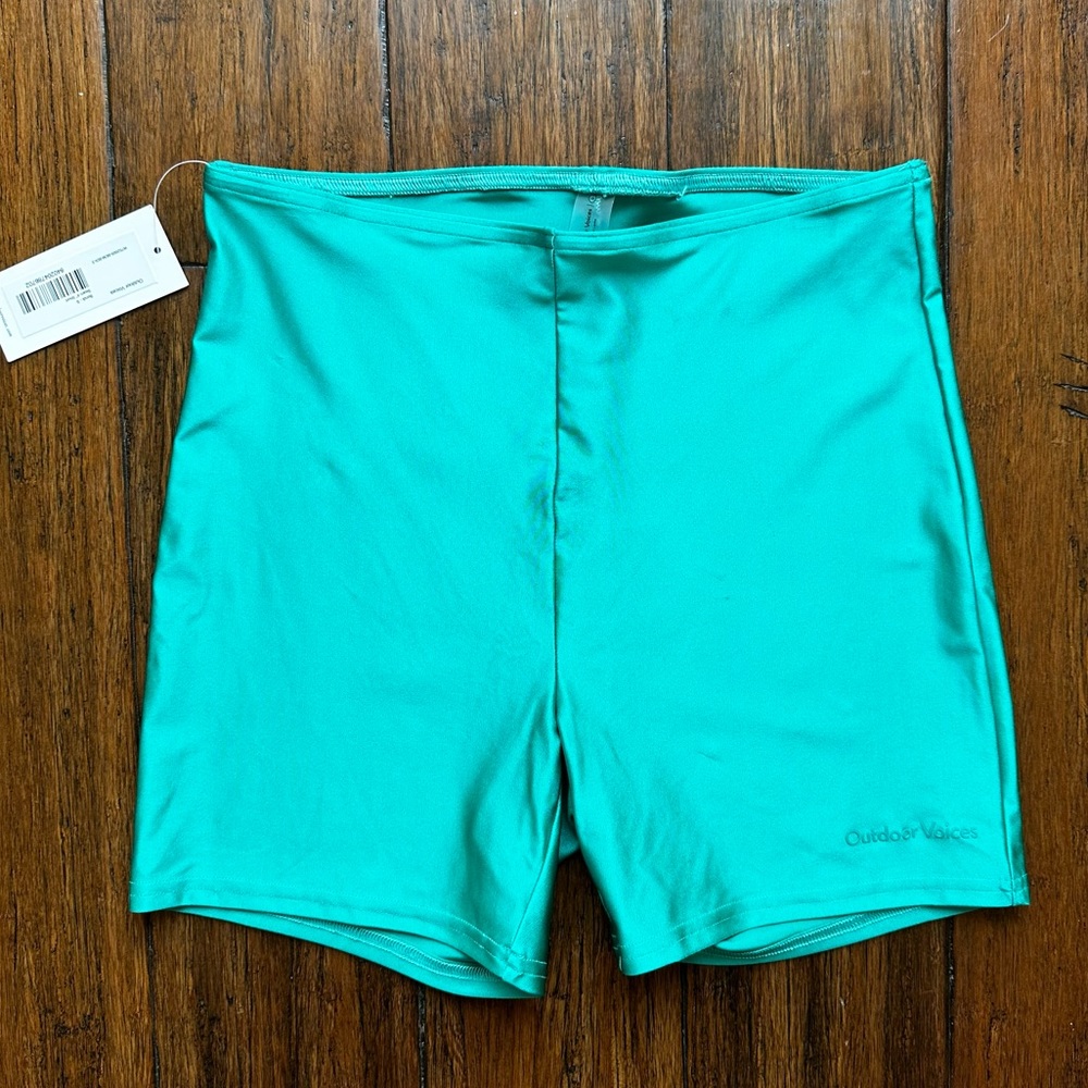 Outdoor Voices Teal High Rise Beam Shorts